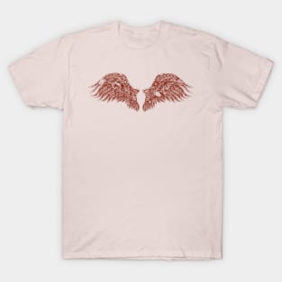 WildWings Red Wings on FRONT T-Shirt